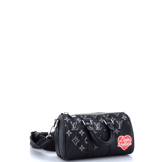 Louis Vuitton Nigo Keepall Bandouliere Bag And Taurillon Xs Leather Denim Shoulder Bag