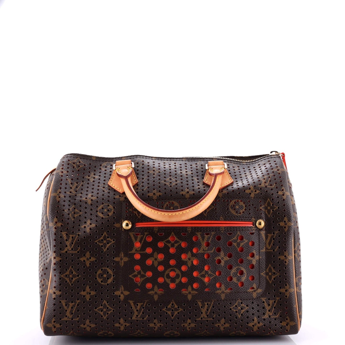 Louis Vuitton Speedy Handbag Perforated Canvas Monogram Travel Bag