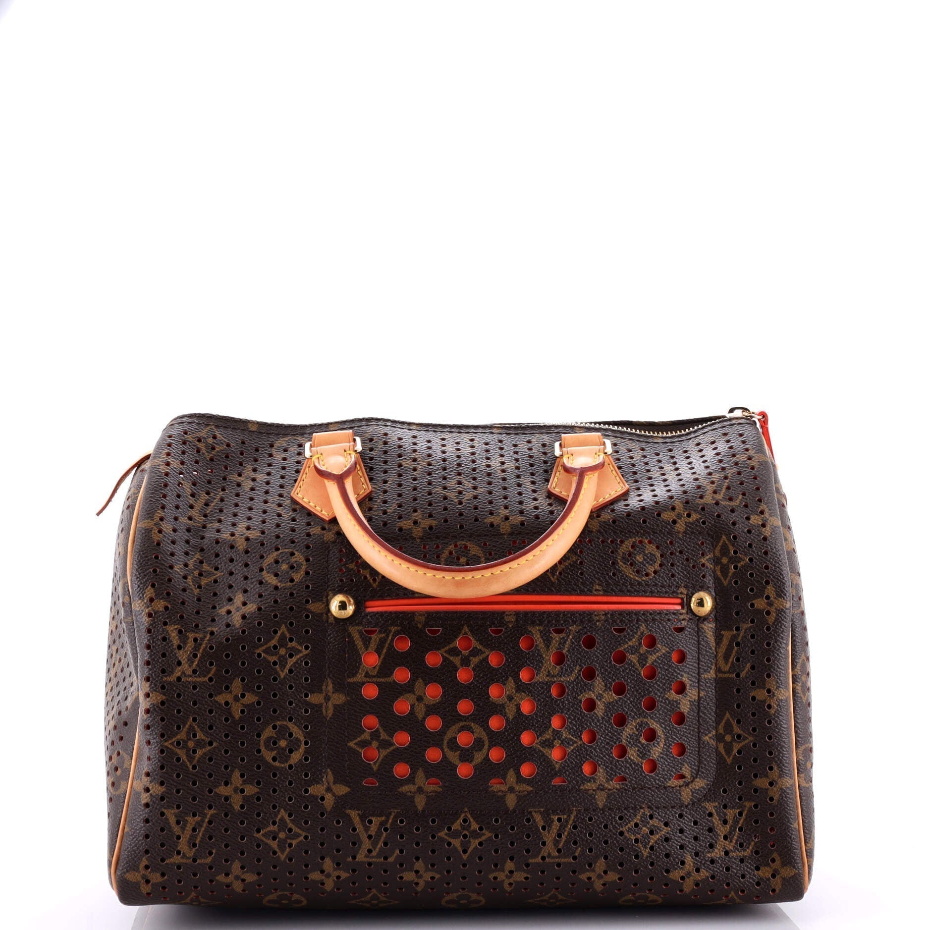 Louis Vuitton Speedy Handbag Perforated Canvas Monogram Travel Bag