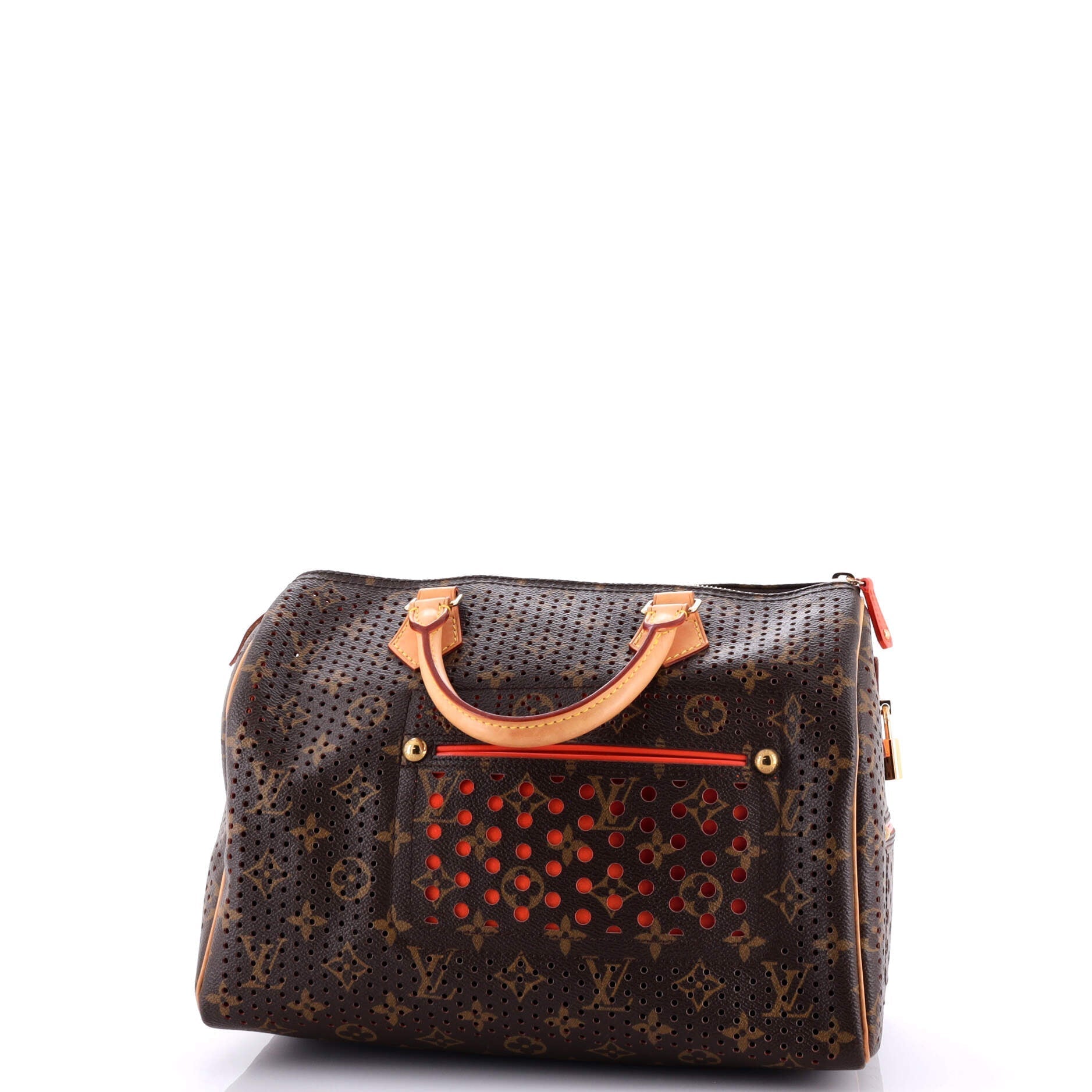 Louis Vuitton Speedy Handbag Perforated Canvas Monogram Travel Bag