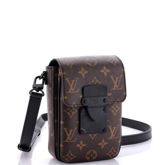 Louis Vuitton Lock Vertical Wearable Wallet Macassar Handbag Canvas Monogram Travel Bag