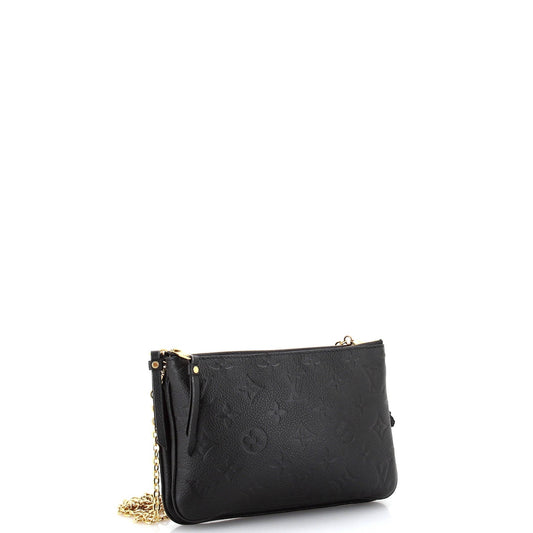 Louis Vuitton Double Zip Pochette Empreinte Clutch Bag Leather Monogram