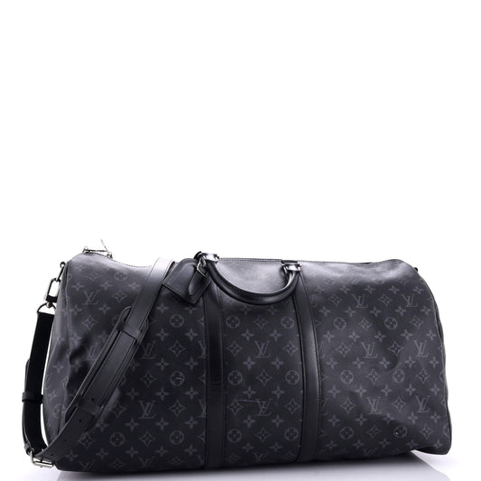Louis Vuitton Keepall Bandouliere Bag Eclipse Canvas Monogram Travel Bag Canvas 552961051