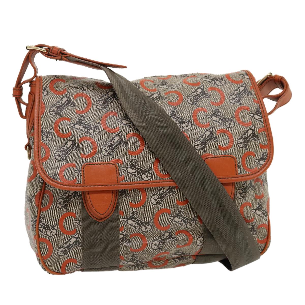Luxury C Macadam Shoulder Bag Coated Orange Canvas