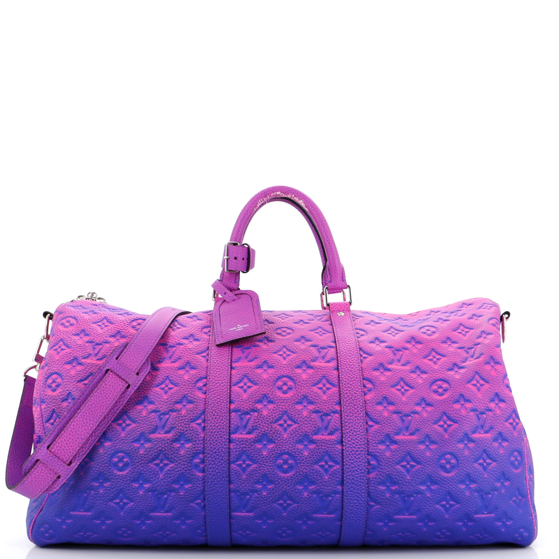 Louis Vuitton Keepall Bandouliere Bag Limited Edition Illusion Taurillon Leather Monogram Travel Bag