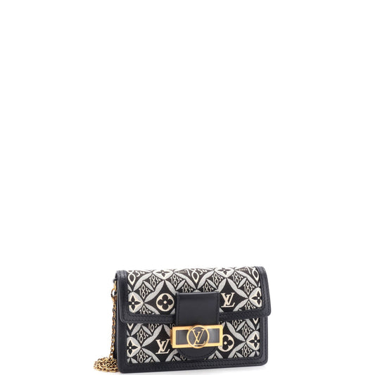 Louis Vuitton Dauphine Wallet Limited Edition Since Jacquard Clutch Monogram Chain Clutch Bag