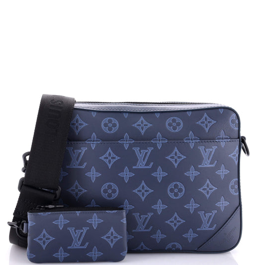 Louis Vuitton Duo Messenger Bag Shadow Leather Monogram Shoulder Bag