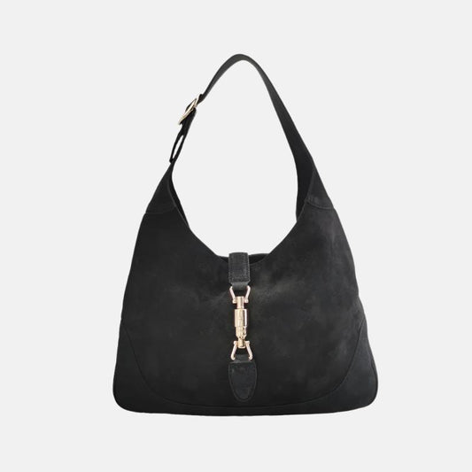 Gucci Jackie Leather Suede Black Medium Travel Bag