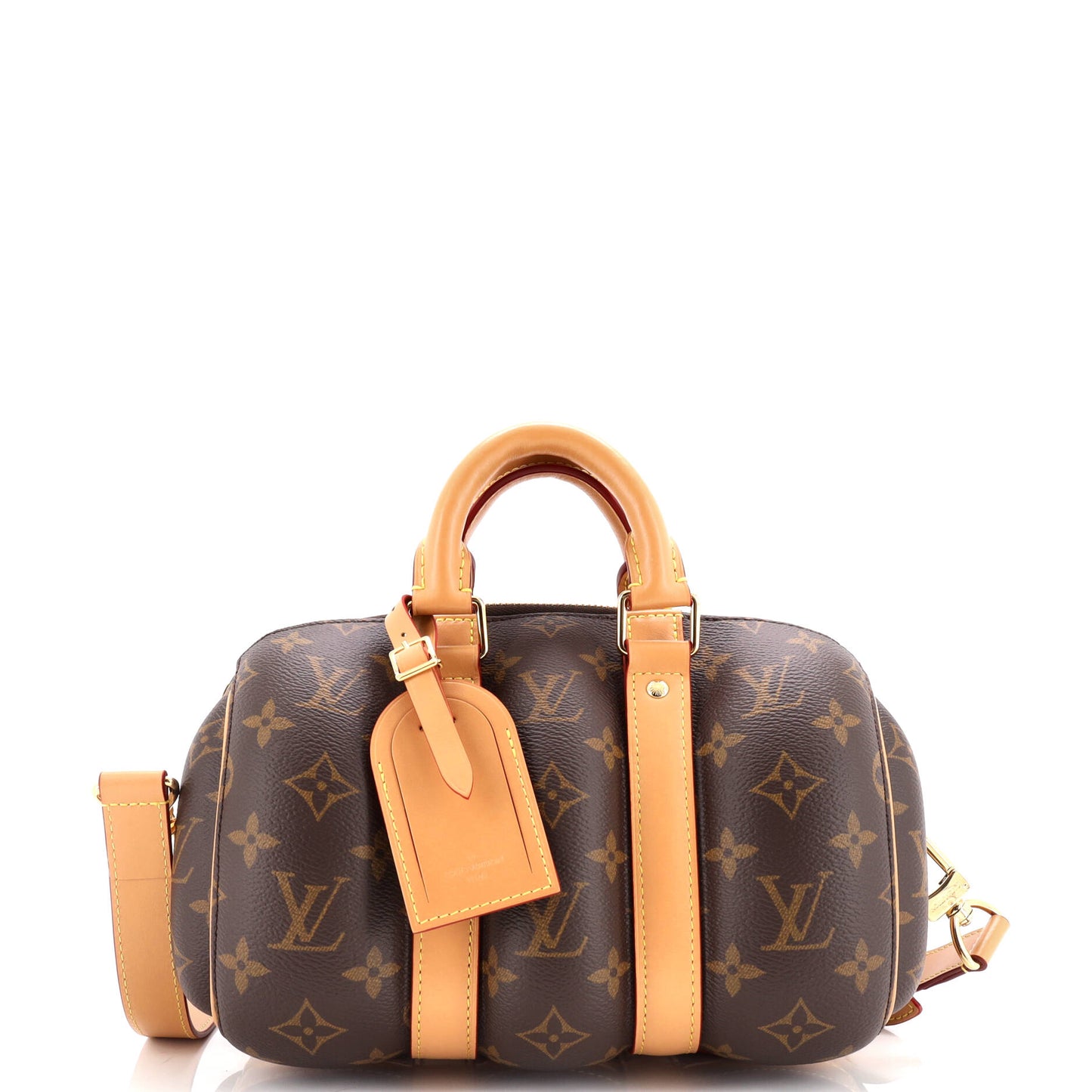 Louis Vuitton Keepall Bandouliere Bag Blown Up Canvas Monogram Travel Bag