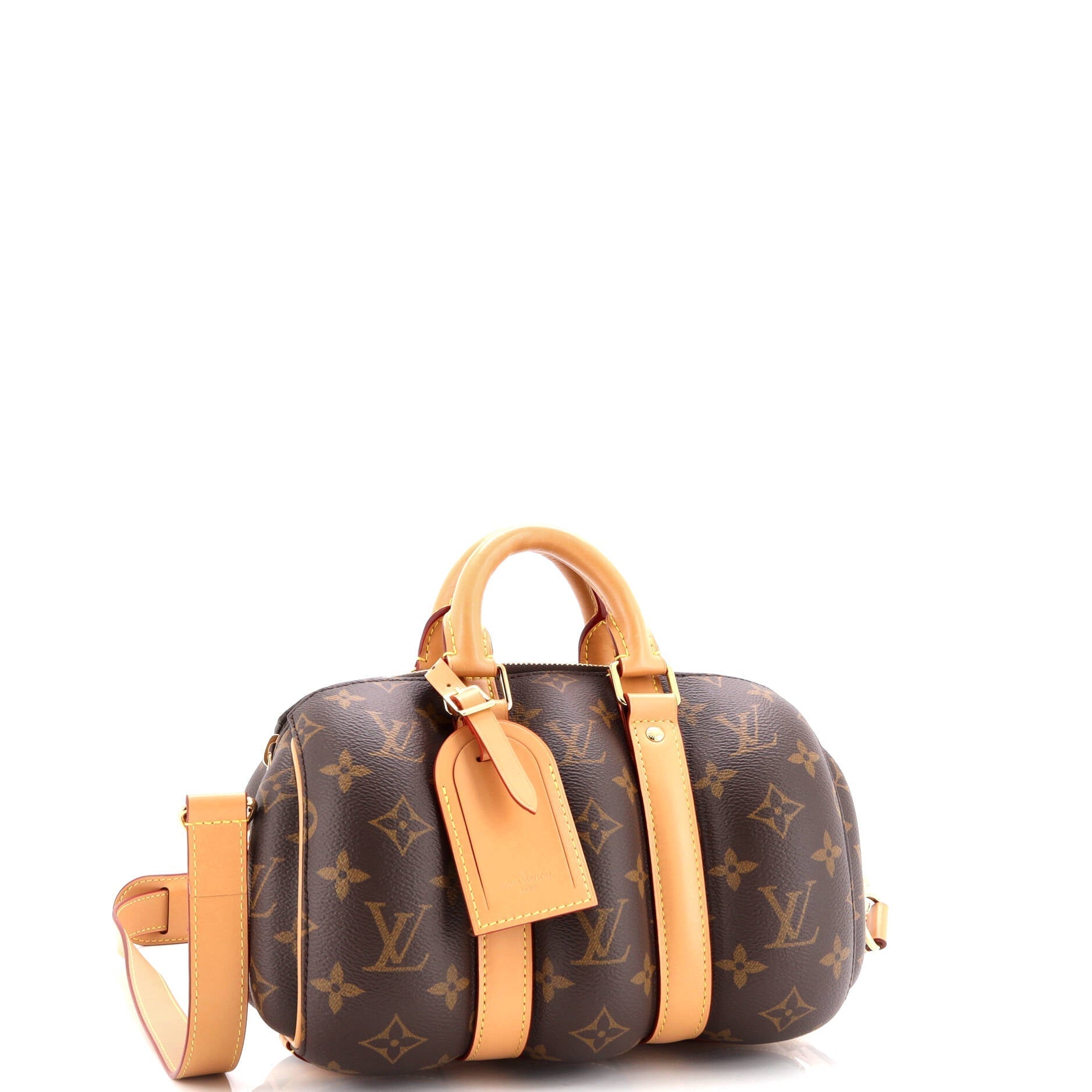 Louis Vuitton Keepall Bandouliere Bag Blown Up Canvas Monogram Travel Bag