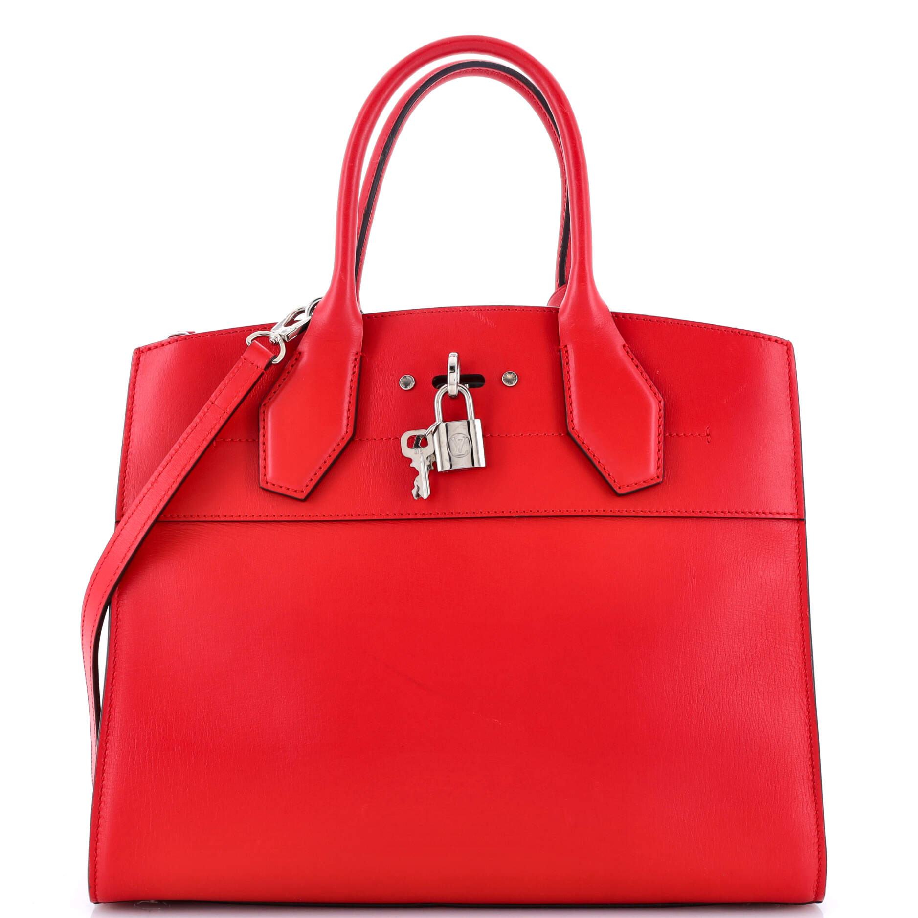 Louis Vuitton City Steamer Handbag Mm Leather Tote Bag