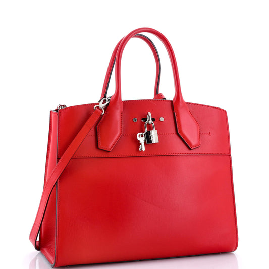Louis Vuitton City Steamer Handbag Mm Leather Tote Bag
