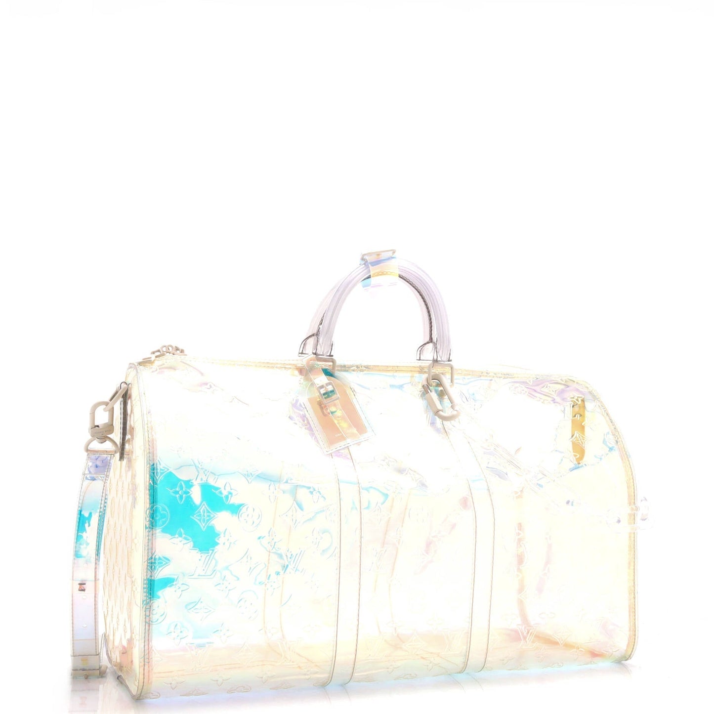 Louis Vuitton Keepall Bandouliere Bag Limited Edition Prism Pvc Monogram Travel Bag Pvc 5029965646