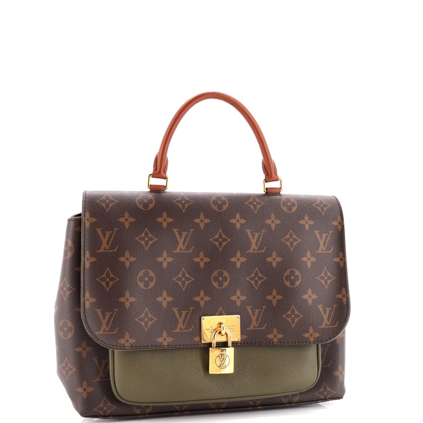 Louis Vuitton Marignan Handbag With Leather Canvas Shoulder Bag