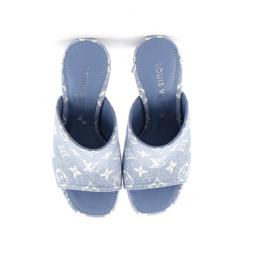 Louis Vuitton Women Silhouette Mules Handbag Denim Monogram Travel Bag