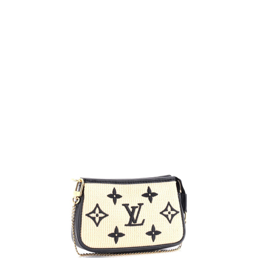 Louis Vuitton Pochette Accessoires Giant Embroidered Cotton Shoulder Bag Monogram