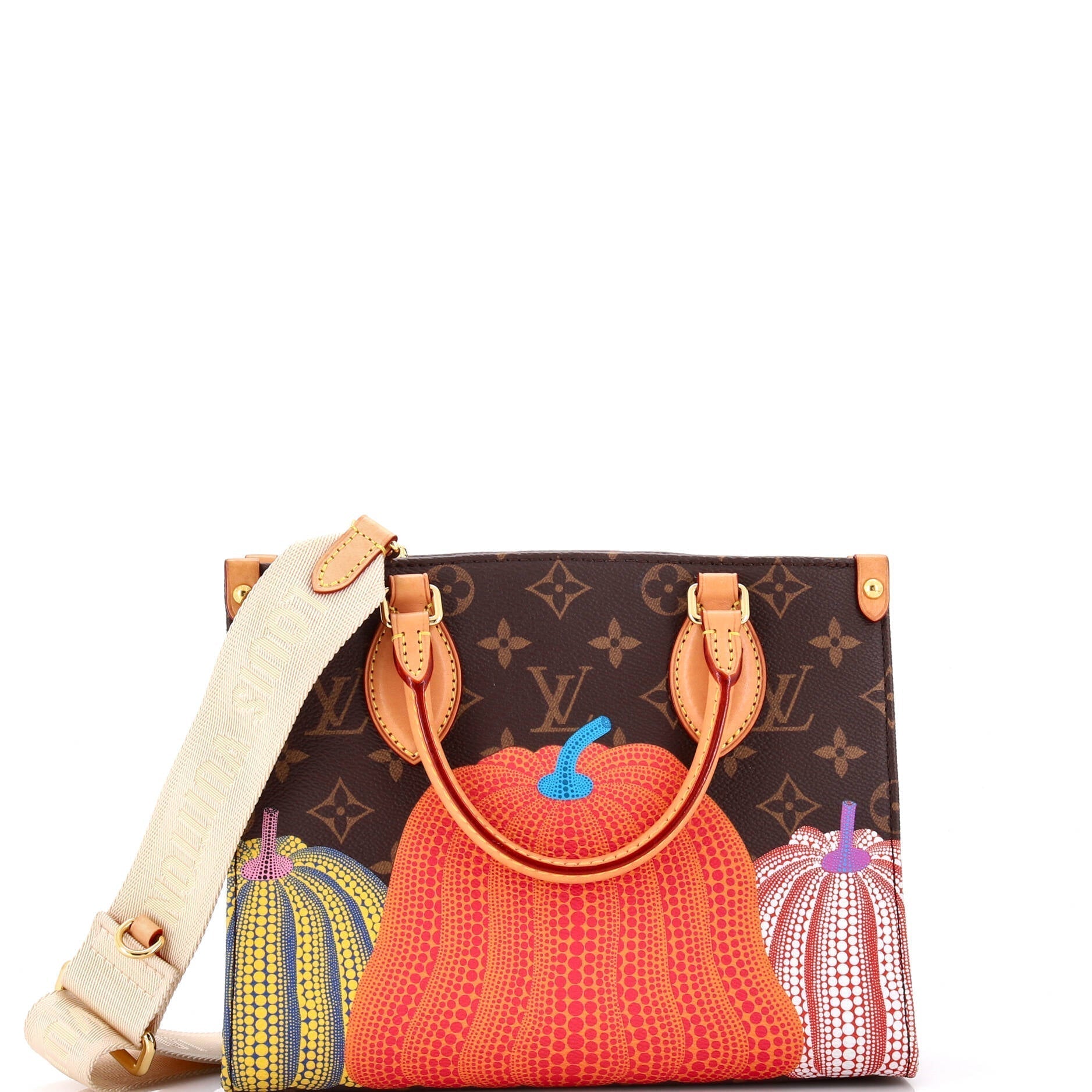 Louis Vuitton Onthego Tote Yayoi Kusama Pumpkins Pm Canvas Monogram Shoes