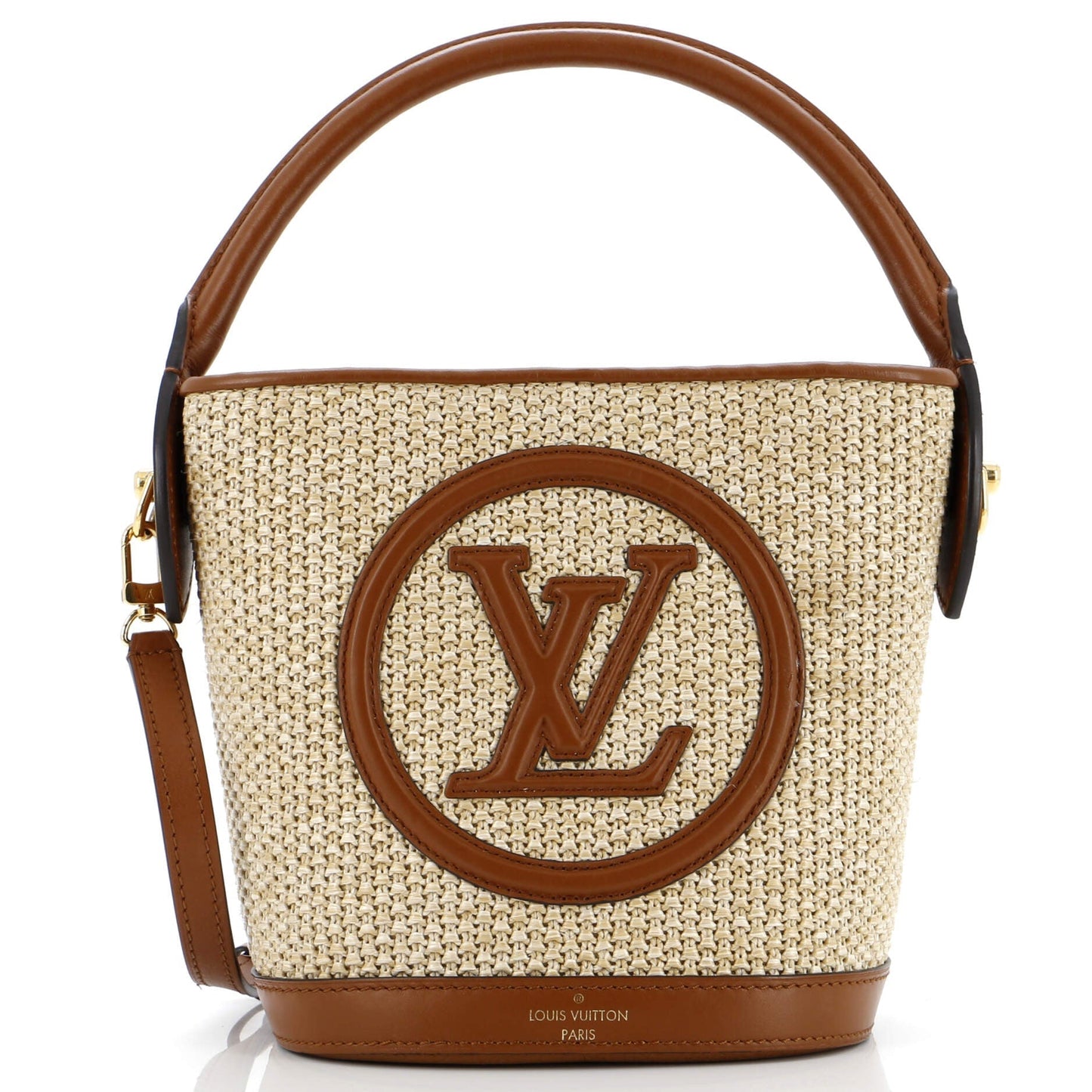 Louis Vuitton Petit Nm Bag With Leather Raffia Bucket Bag Leather 29969266