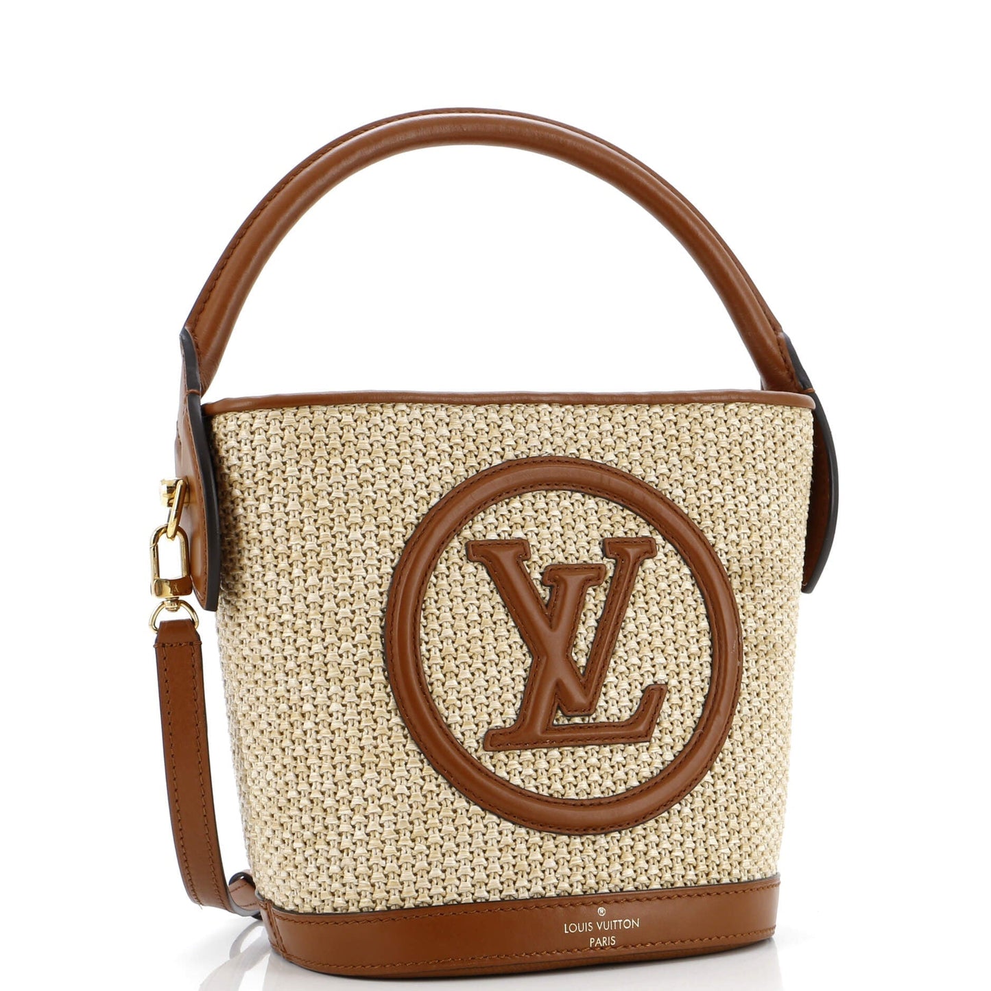 Louis Vuitton Petit Nm Bag With Leather Raffia Bucket Bag Leather 29969266