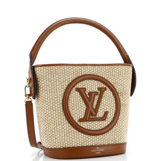 Louis Vuitton Petit Nm Bag With Leather Raffia Bucket Bag Leather 29969266