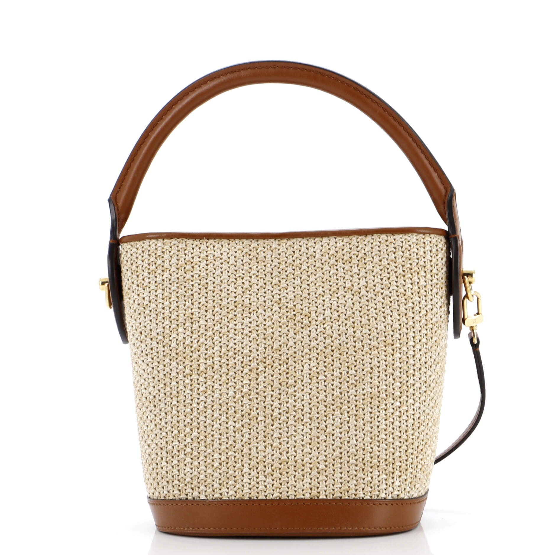 Louis Vuitton Petit Nm Bag With Leather Raffia Bucket Bag Leather 29969266