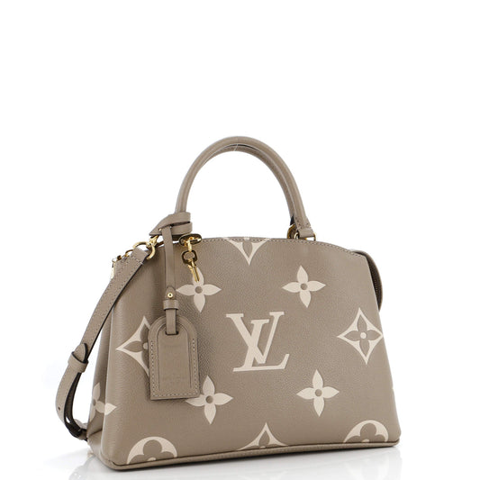 Louis Vuitton Petit Palais Handbag Bicolor Empreinte Giant Monogram Tote Bag