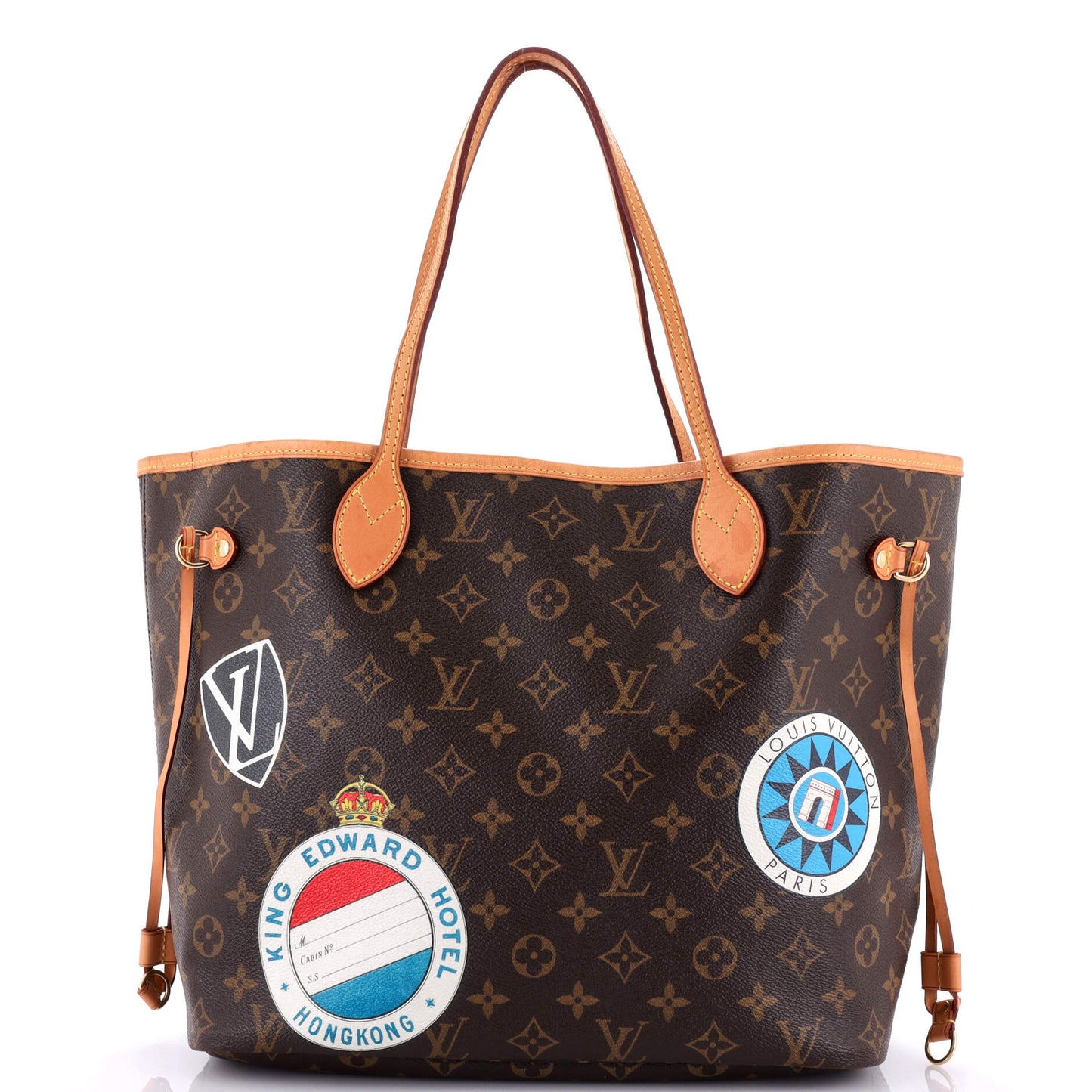 Louis Vuitton Neverfull Nm Tote My World Tour Mm Canvas Monogram Tote Bag