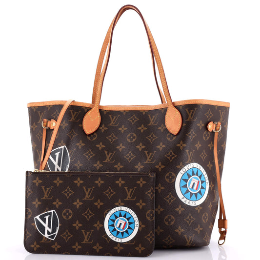 Louis Vuitton Neverfull Nm Tote My World Tour Mm Canvas Monogram Tote Bag