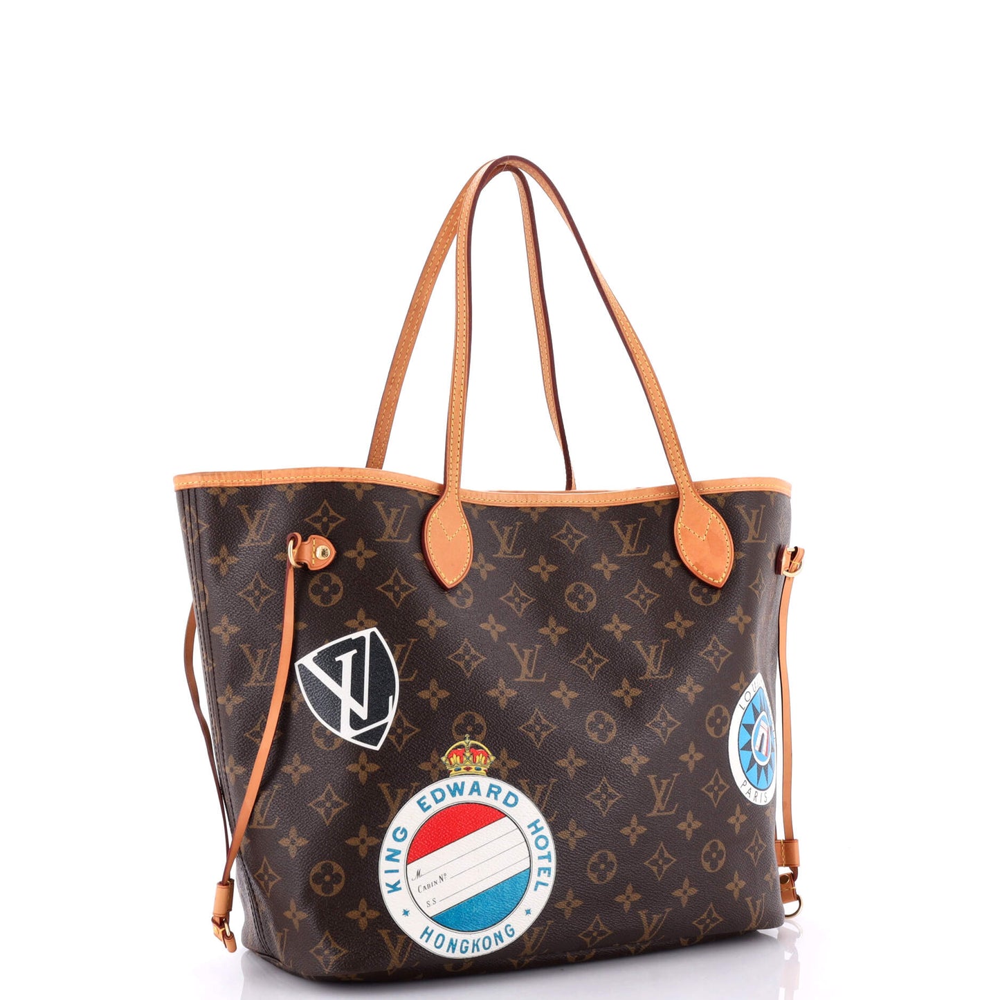 Louis Vuitton Neverfull Nm Tote My World Tour Mm Canvas Monogram Tote Bag