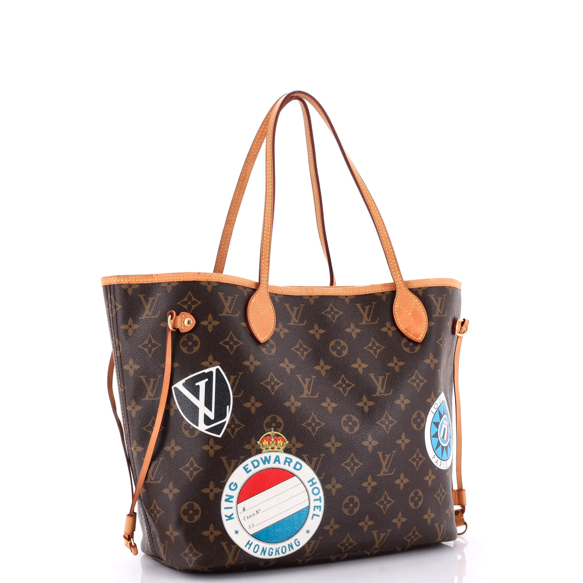 Louis Vuitton Neverfull Nm Tote My World Tour Mm Canvas Monogram Tote Bag