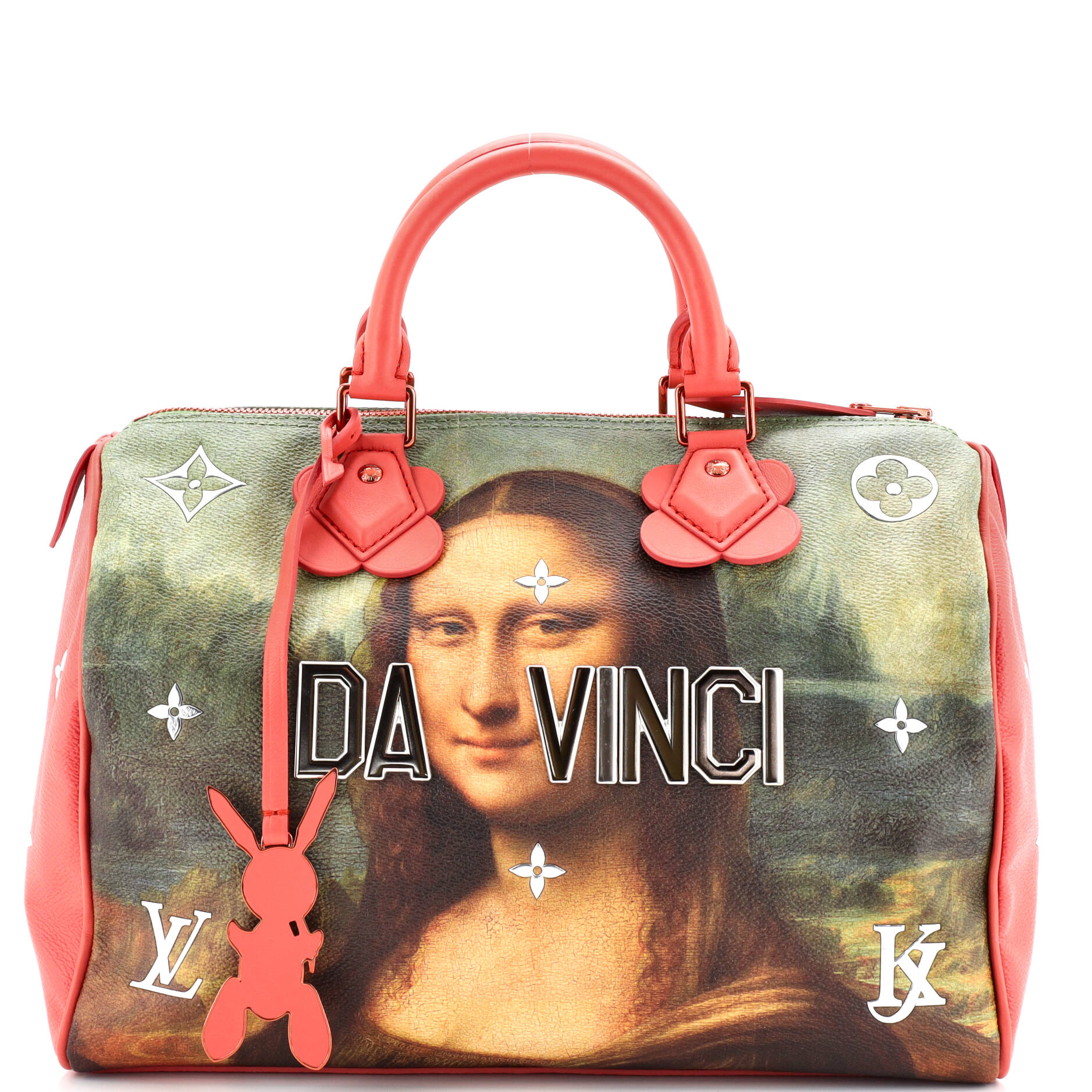 Louis Vuitton Speedy Handbag Limited Edition Jeff Koons Da Canvas Travel Bag