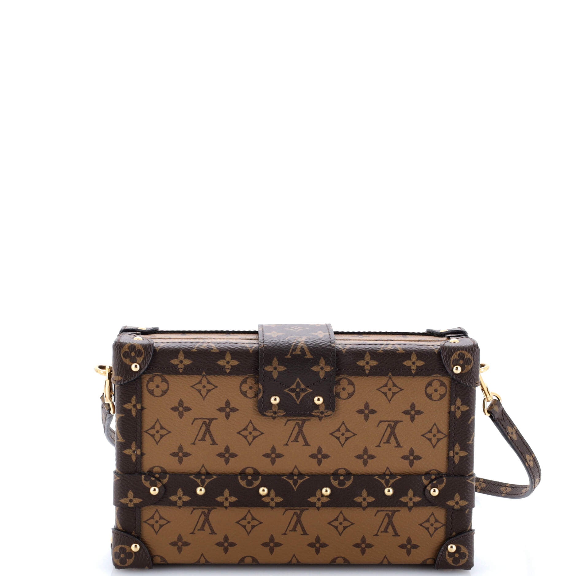 Louis Vuitton Petite Malle Handbag Reverse Canvas Monogram Clutch Bag Canvas 2998484