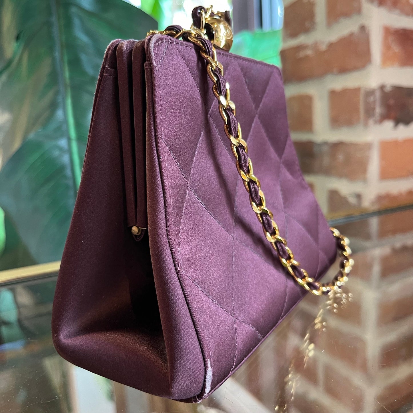 Chanel Silk Plum Colored Evening Accessory