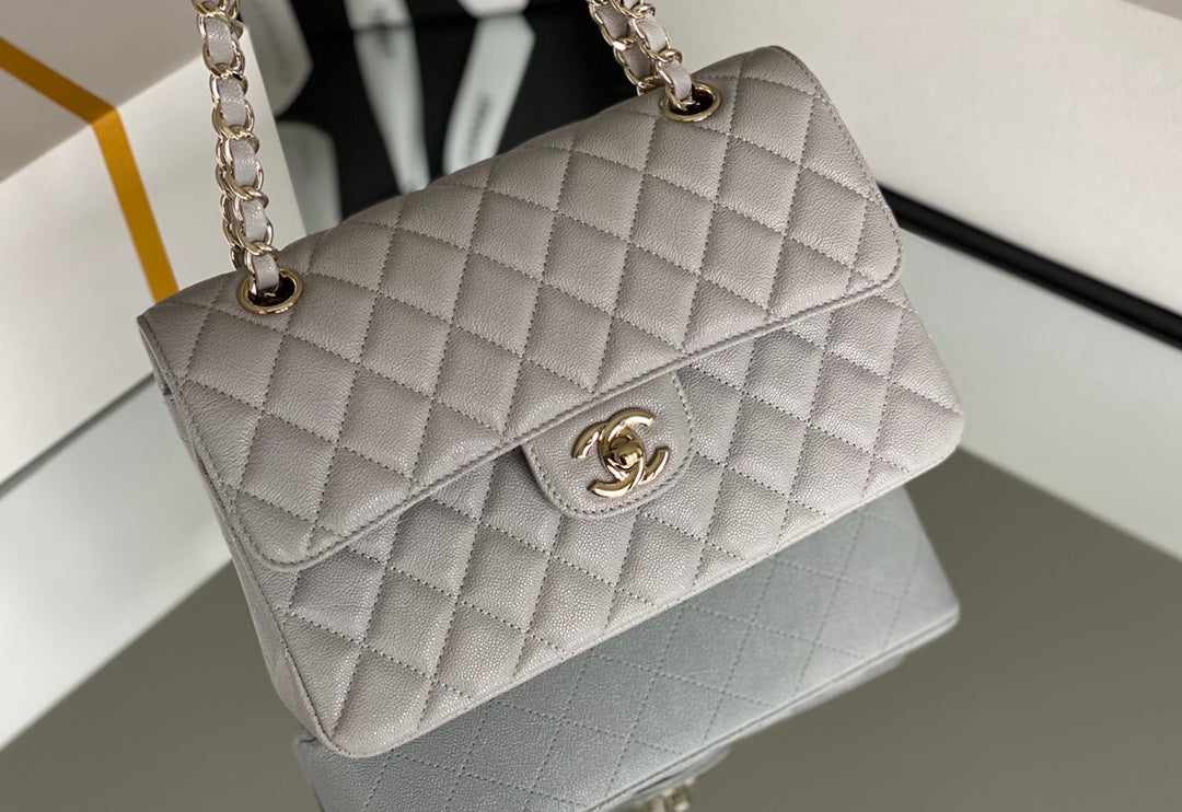 Chanel Classic Handbag Grey For Women Travel Bag