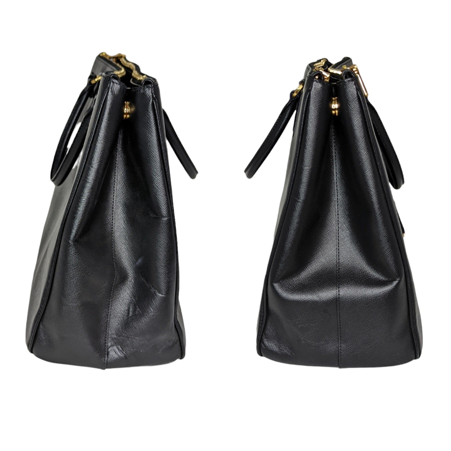 Prada Prada Nero Saffiano Lux Double Zip Tote Handbag Tote Bag