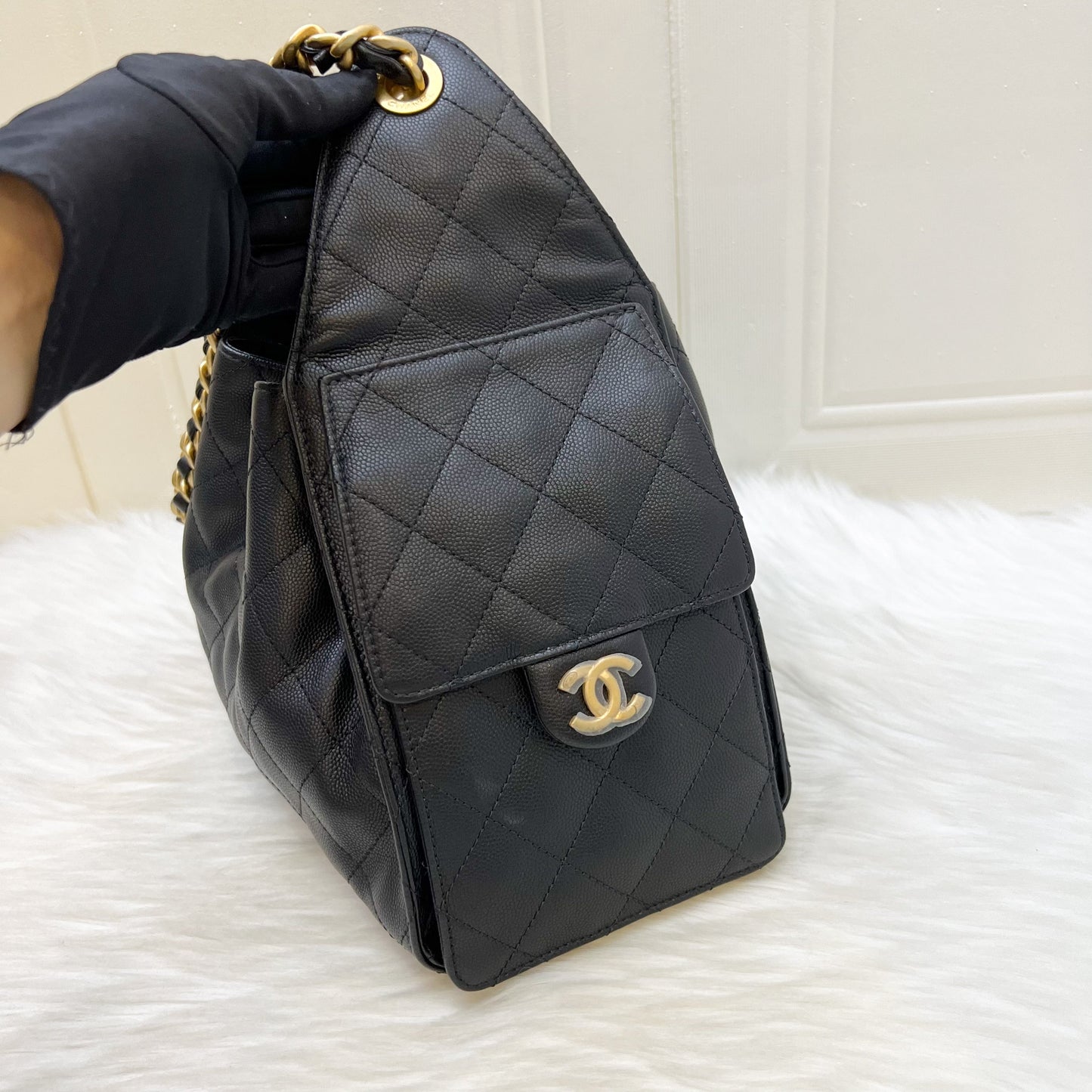 25 Small Hobo Bag in Black Caviar and AGHW (Model: ) Elegant