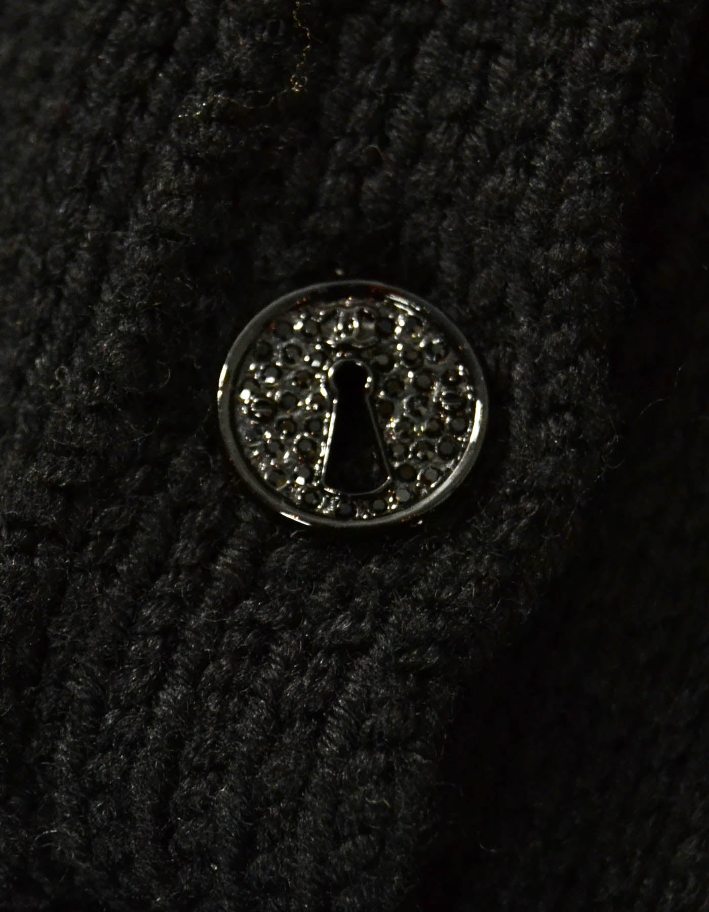 Chanel Black Knit Sleeveless Top w/Chunky Crochet Trim