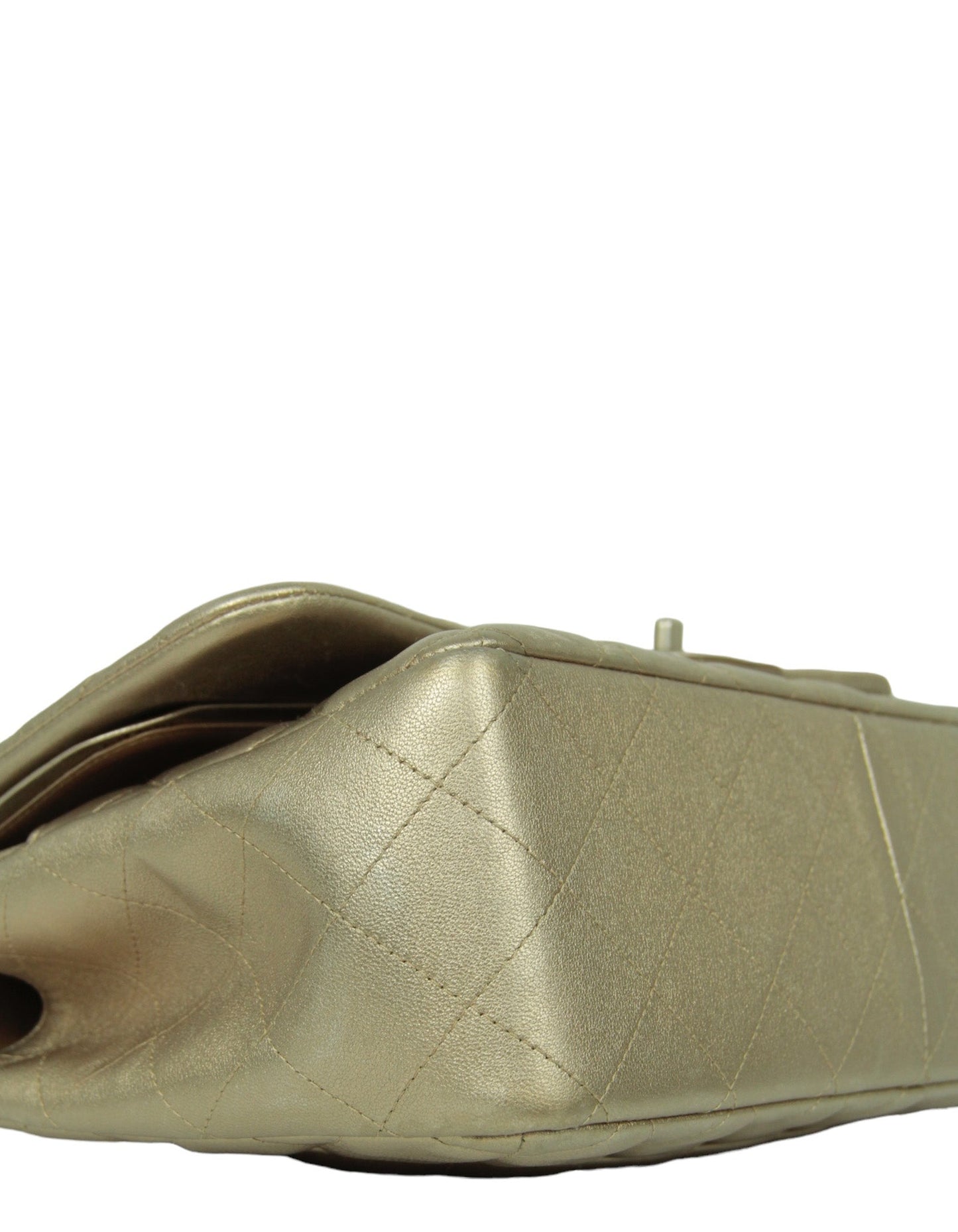 Gold Lambskin Double Flap Jumbo Bag Signature