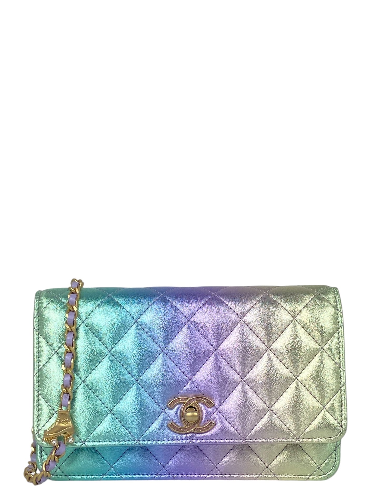 Chanel ' Metallic Ombre Leather Wallet On Chain Bag