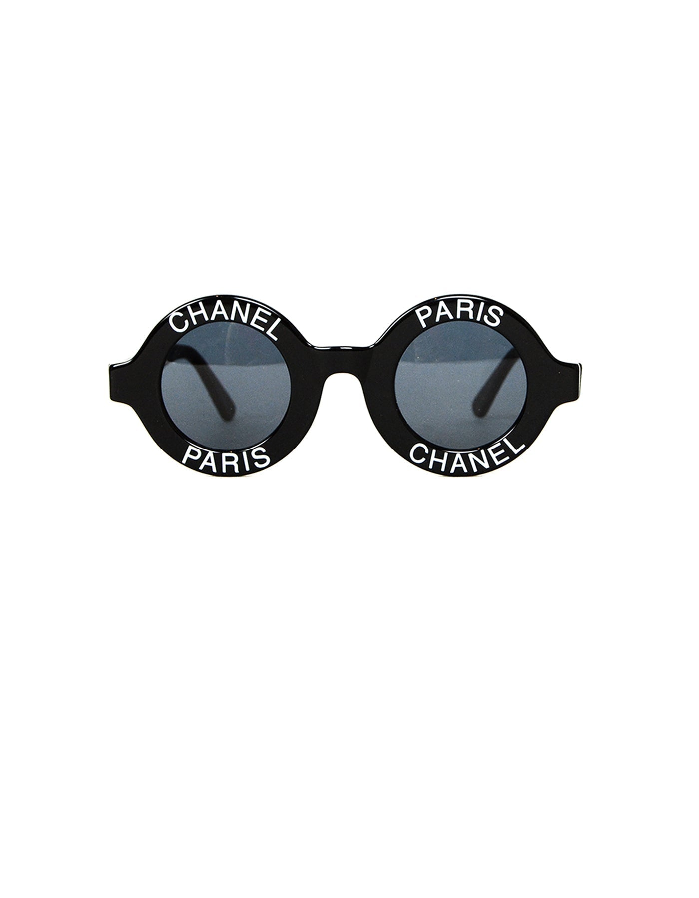 Chanel ' Black Round Sunglasses w/ Paris