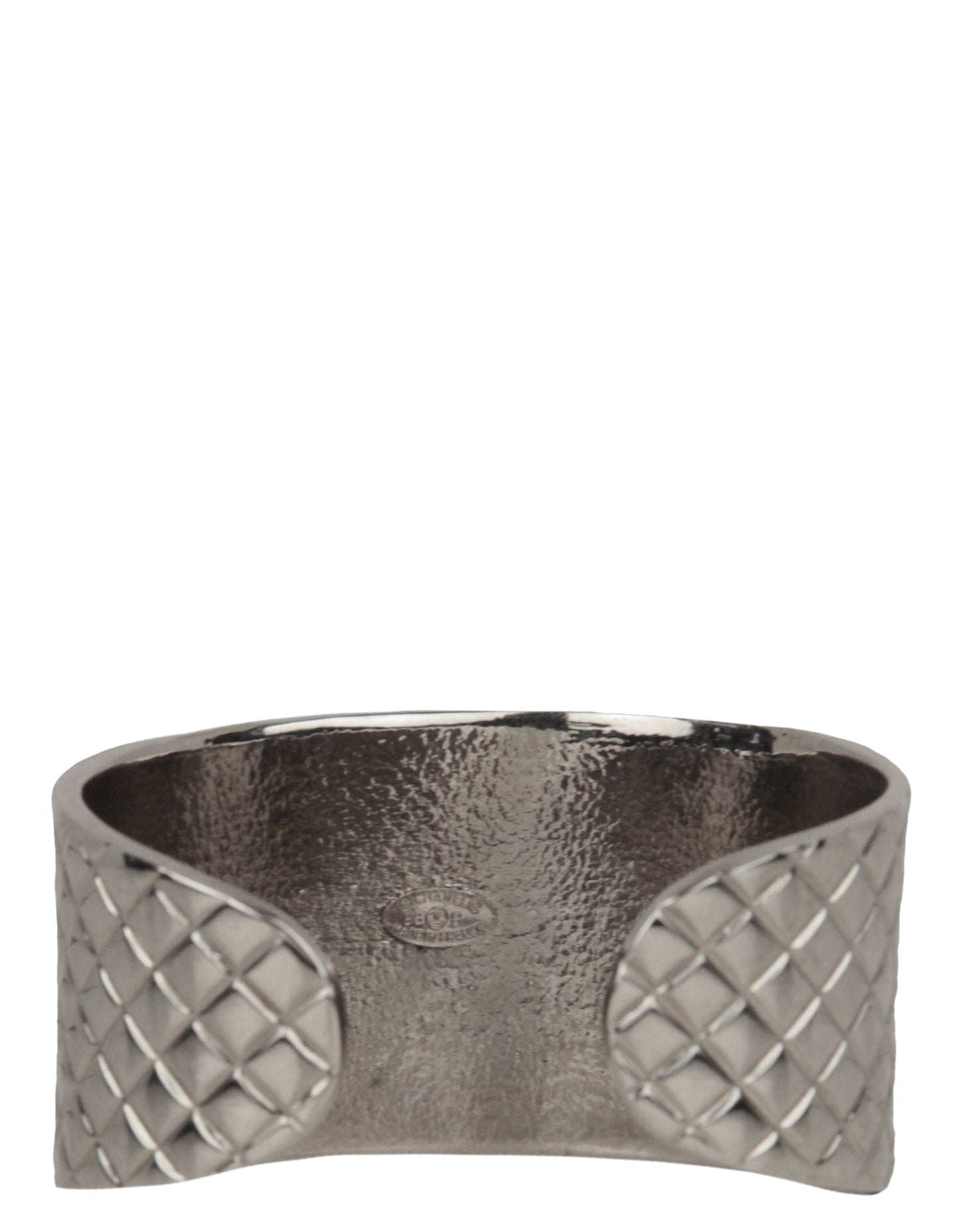 Chanel ' Silver Quilted CC Cuff Bracelet