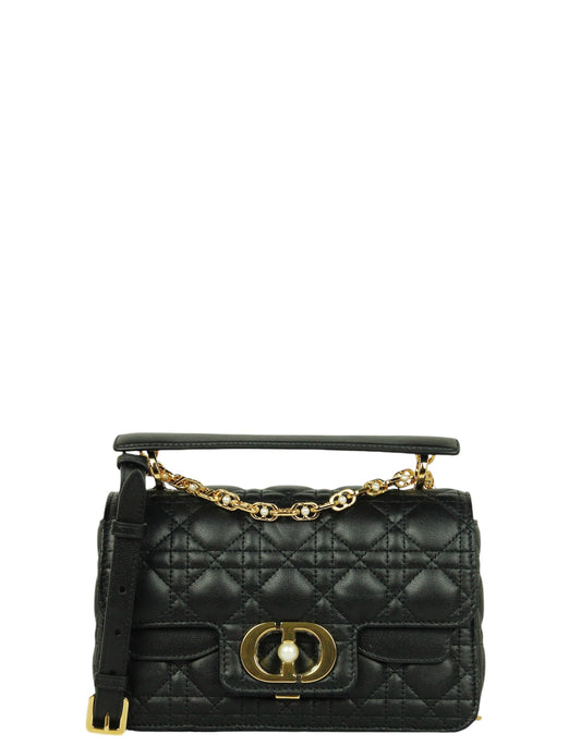 Dior Handbag Christian Jolie Bag Leather Quilted Black Shoulder Bag