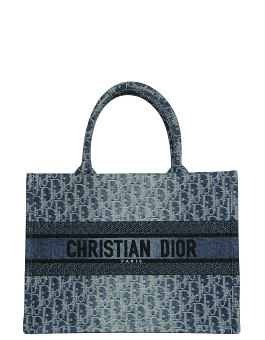 Dior Handbag Christian Ombre Book Tote Canvas Denim Monogram Tote Bag