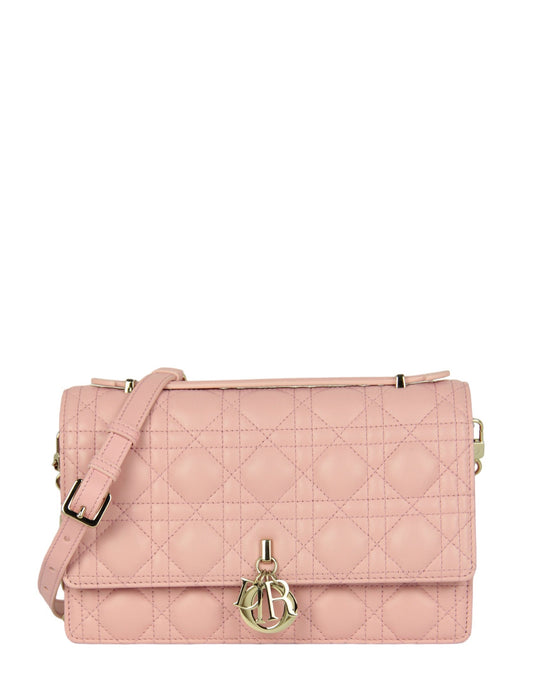 Dior Handbag Melocoton Cannage Miss Bag Leather Lambskin Quilted Clutch Bag
