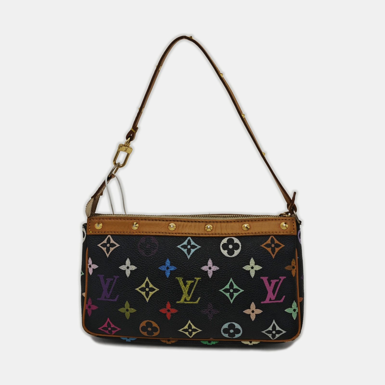 Louis Vuitton x Takashi Murakami Pochette Accessoire Multicolor Black Clutch Bag