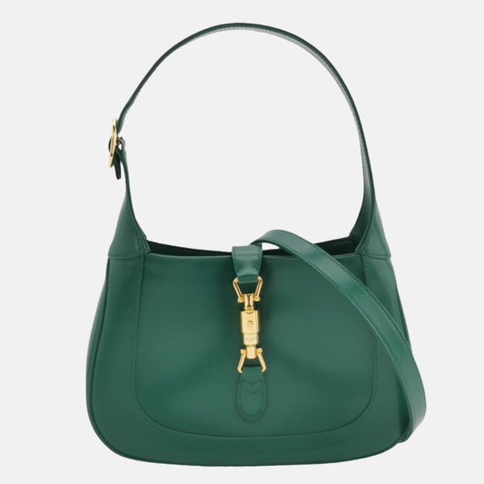 Gucci Jackie Adjustable Strap Leather Green Small Travel Bag Strap 6