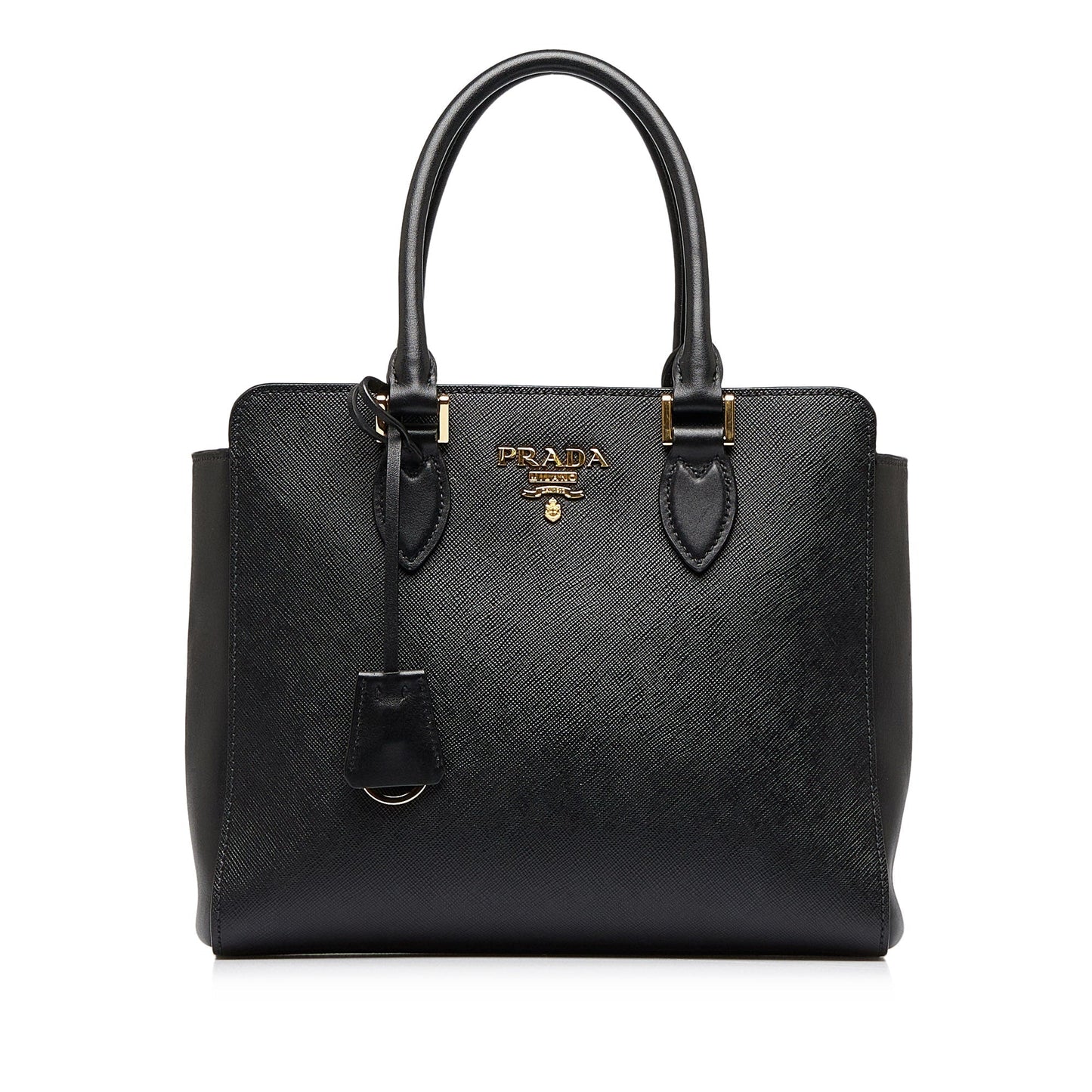 Prada Soft Calfskin Luxury Handbag Saffiano Black Travel Bag