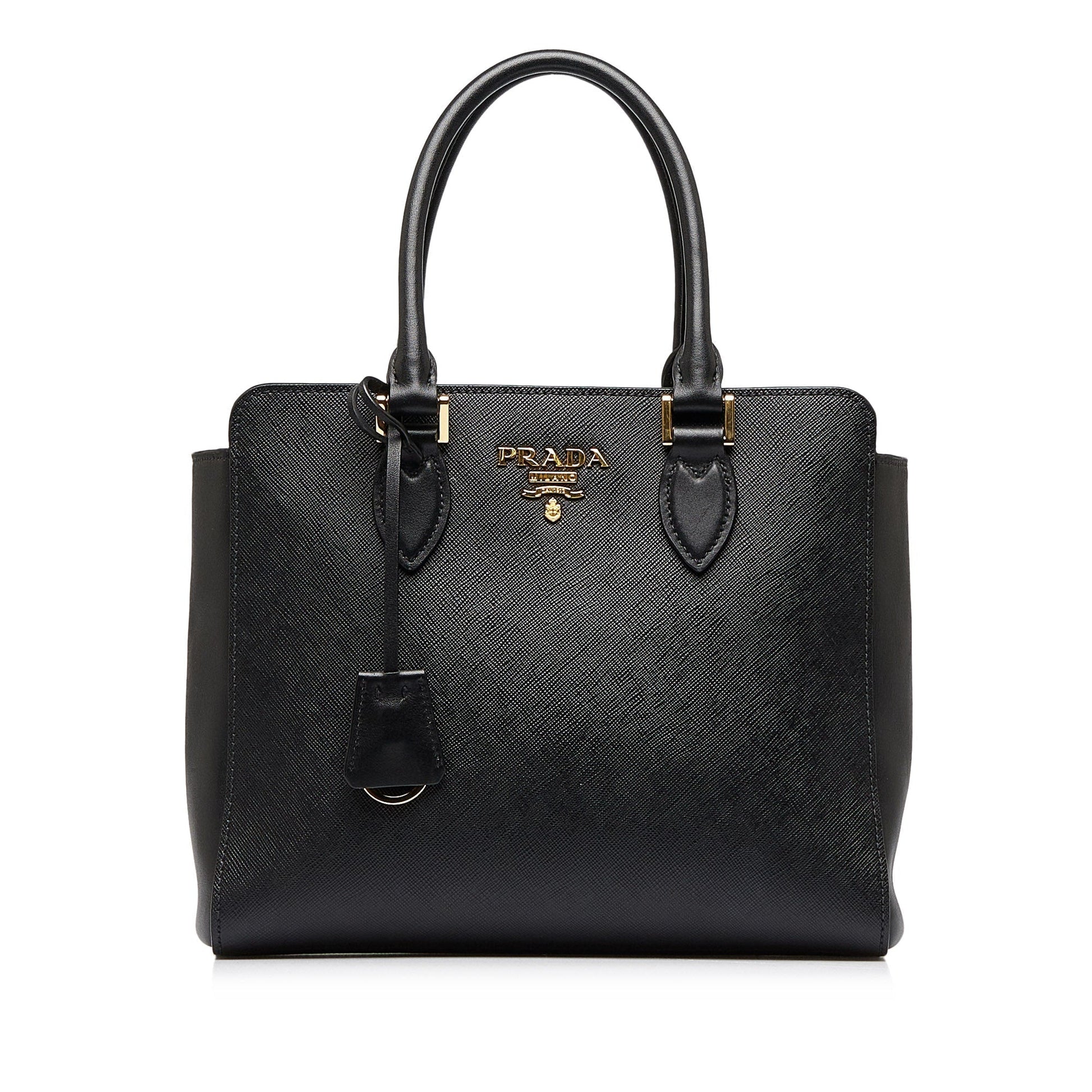 Prada Soft Calfskin Luxury Handbag Saffiano Black Travel Bag
