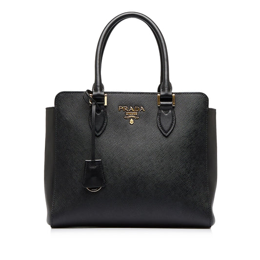 Prada Soft Calfskin Luxury Handbag Saffiano Black Travel Bag
