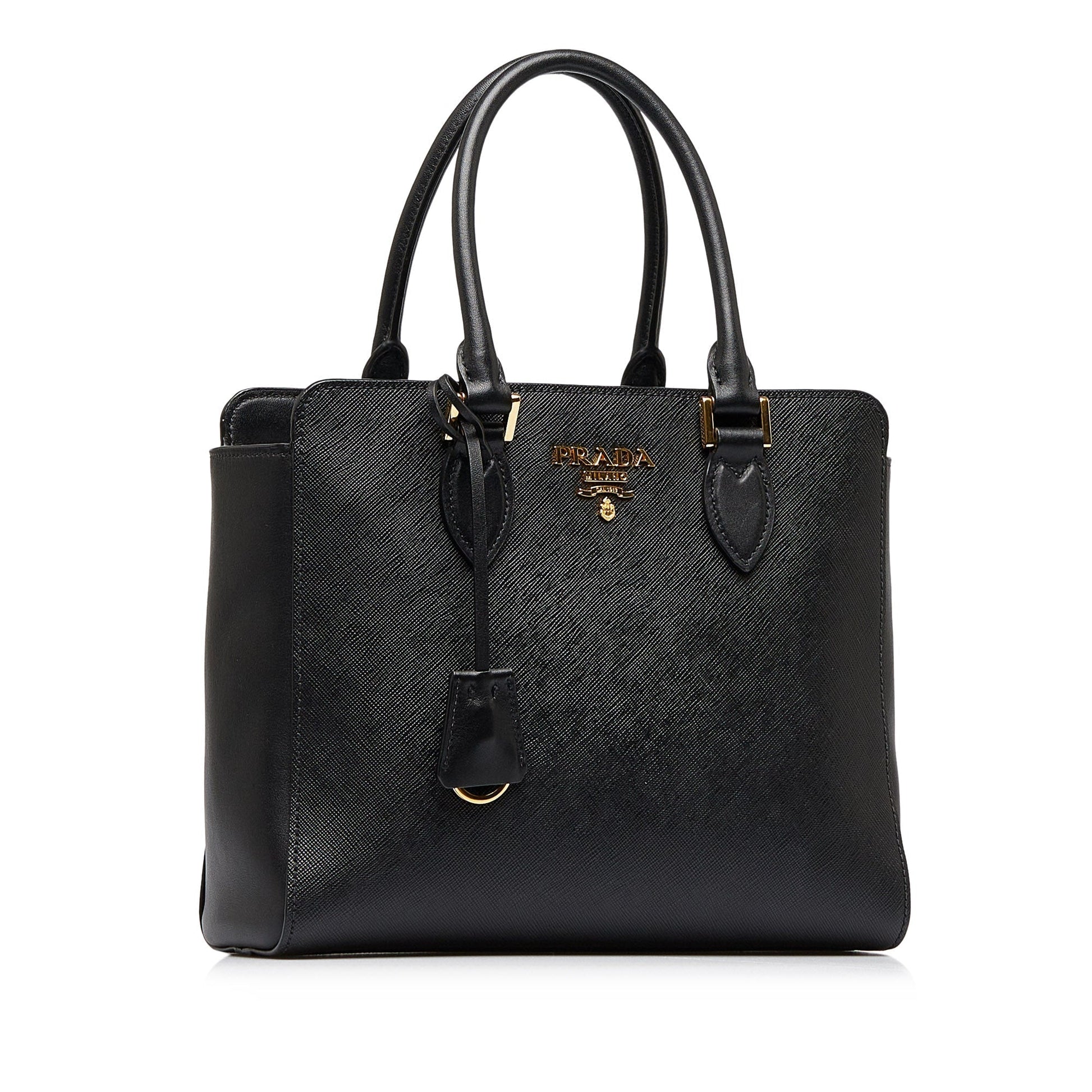 Prada Soft Calfskin Luxury Handbag Saffiano Black Travel Bag